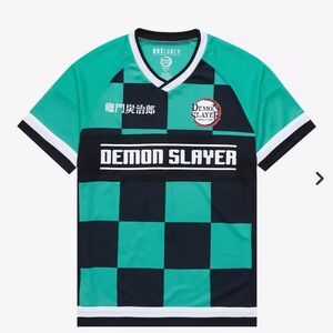 Demon Slayer Kids Jersey - Teal and Black
